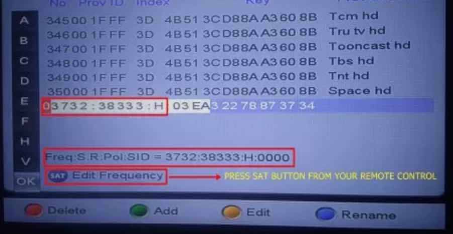 How to enter biss key in neosat receiver